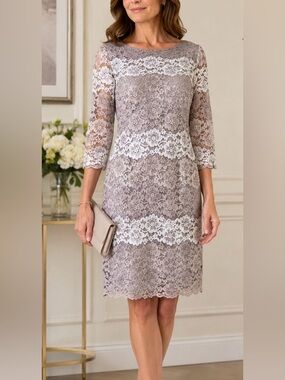 jessica howard white lace dress Lace Dress with Sleeves Jessica Howard